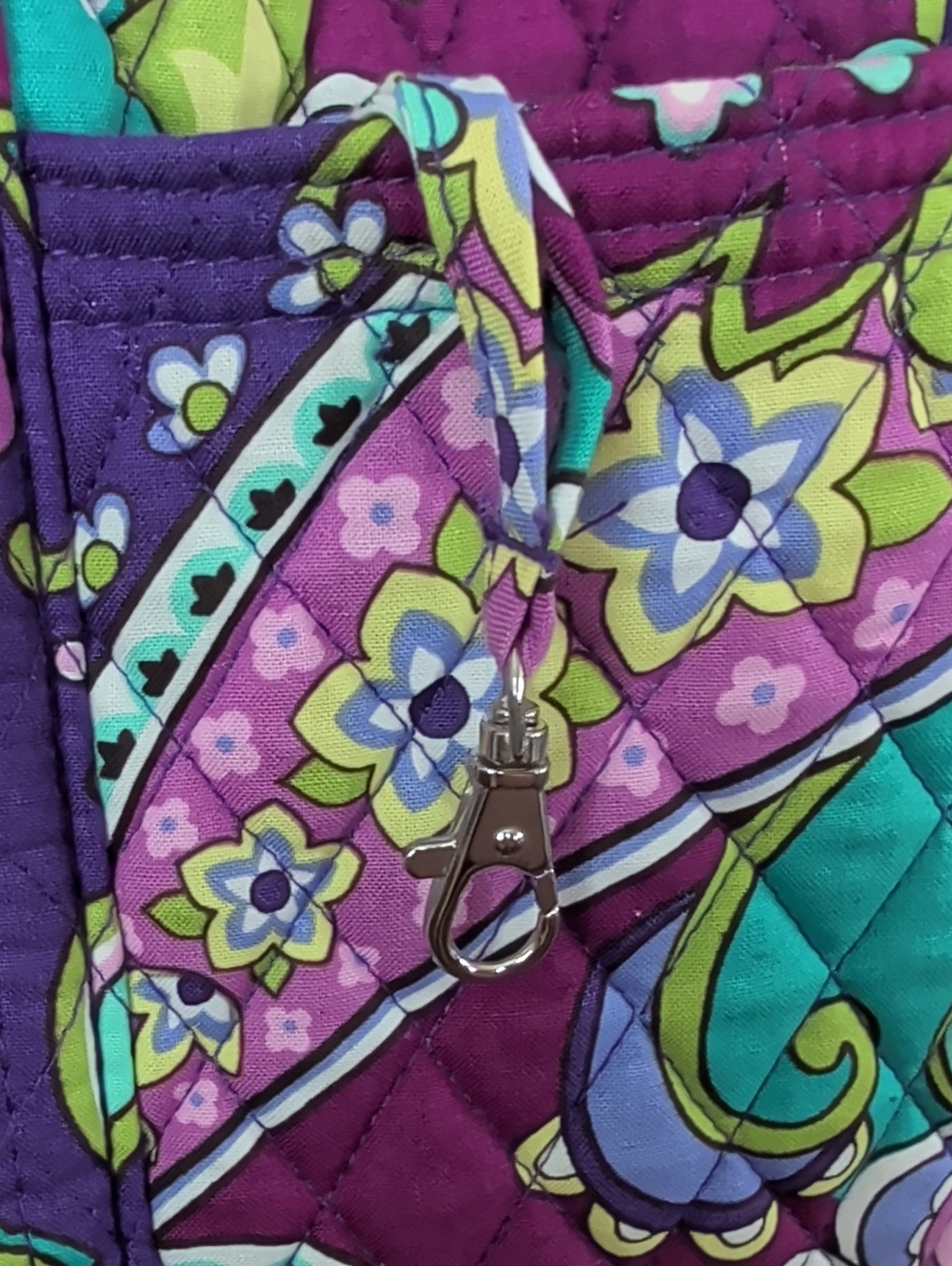 Vera Bradley Retired Heather Paisley Quilted Tote Teal and Purple - SALE!! - Picture 5 of 15